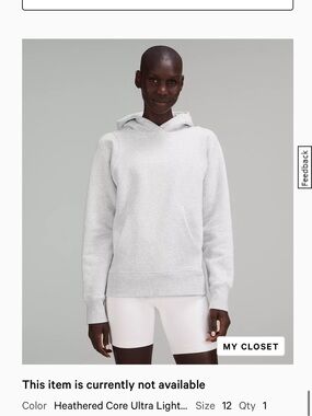lululemon athletica Women's Light Gray Hooded Pullover Sweatshirt